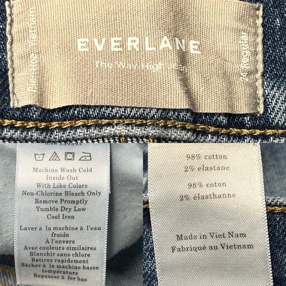 Everlane The Way High Distressed Denim High-Rise Straight Leg Jeans 24 R - Picture 15 of 16